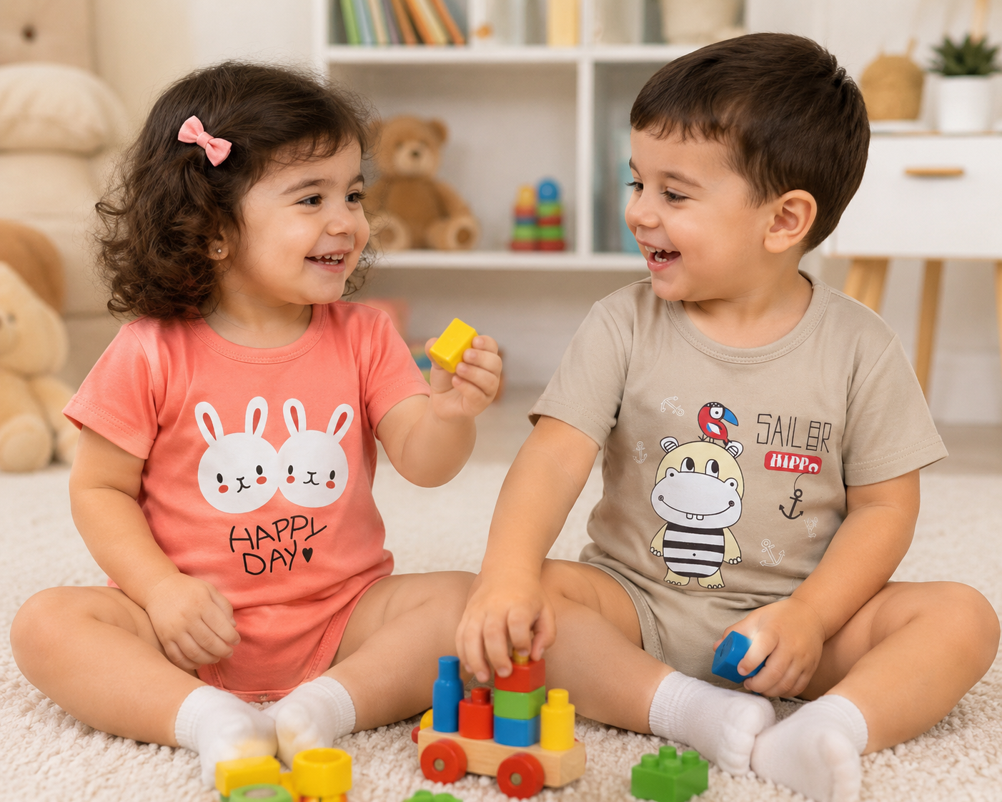 بادی آستین کوتاه نخ پنبه کودک کد ۲۵۴۷