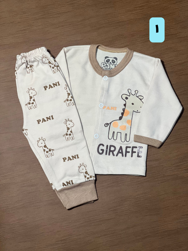 بلوز جلودکمه و شلوار نوزادی سایز صفر کد ۳۹۴۰